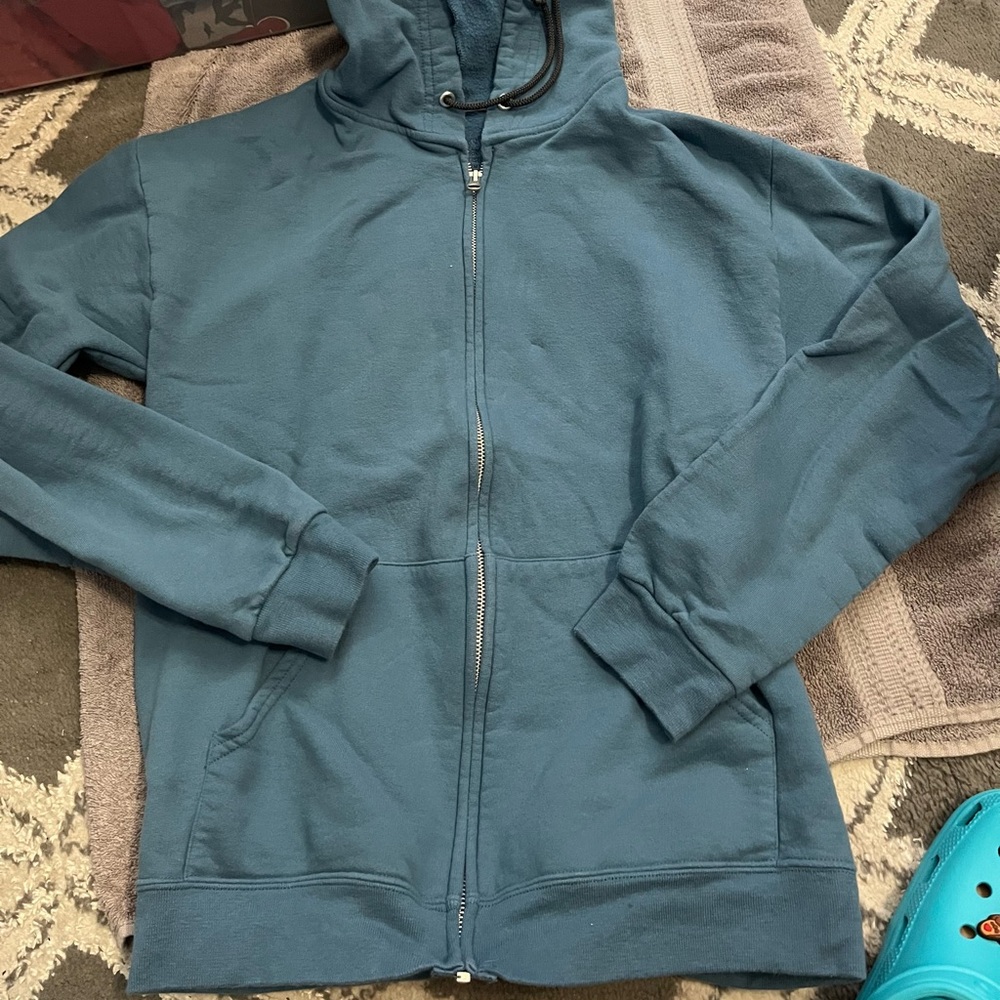 Blue zip up jacket